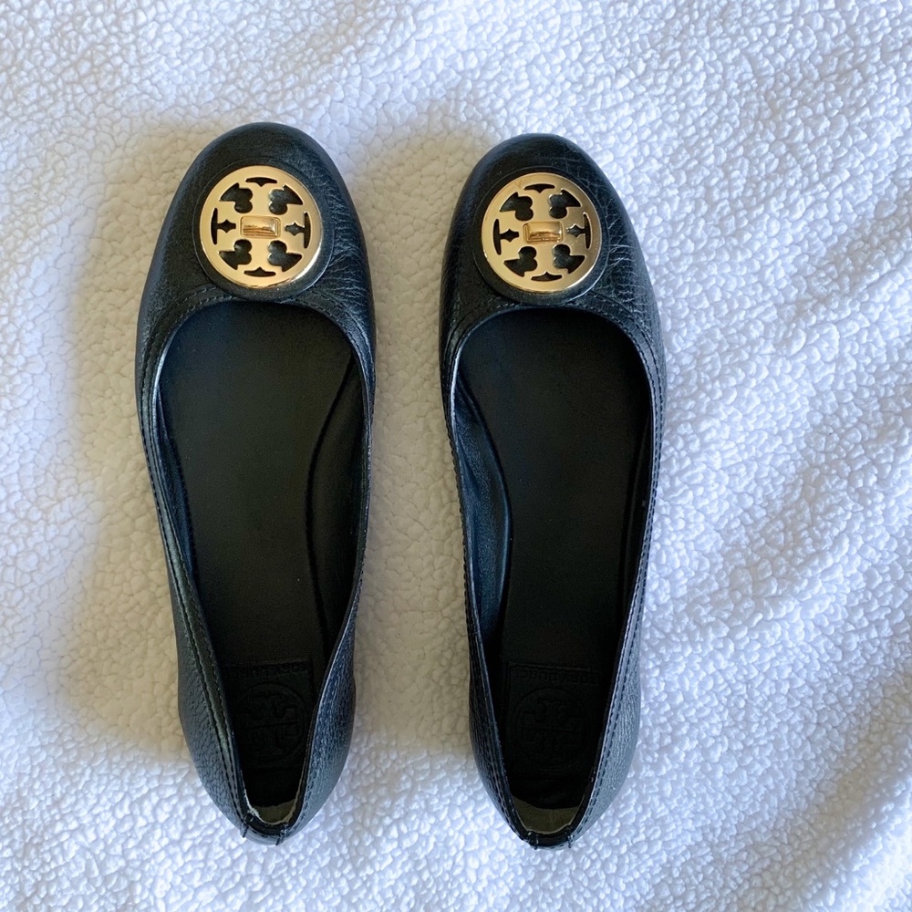 Tory Burch Black Leather Flats